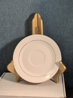 Home Essentials China Saucer Plate White with Gold Rim Individual Replacement