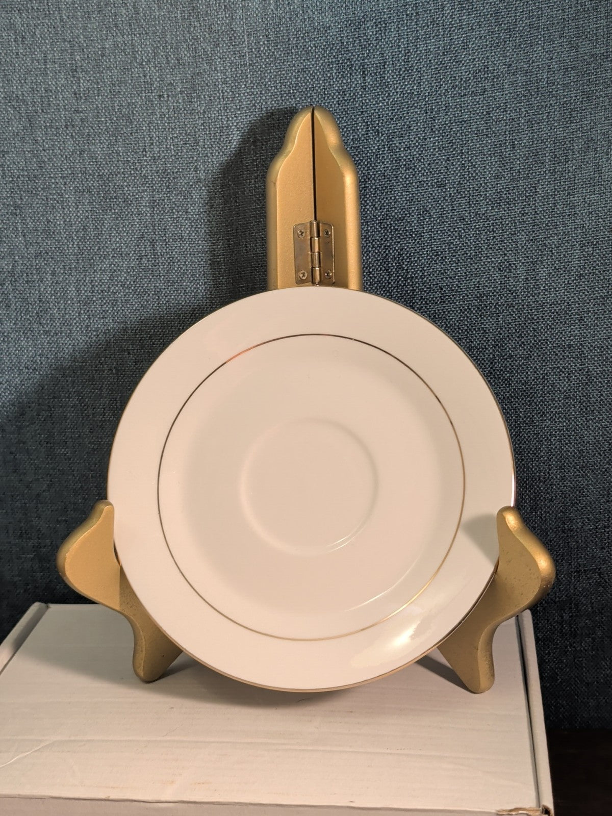 Home Essentials China Saucer Plate White with Gold Rim Individual Replacement