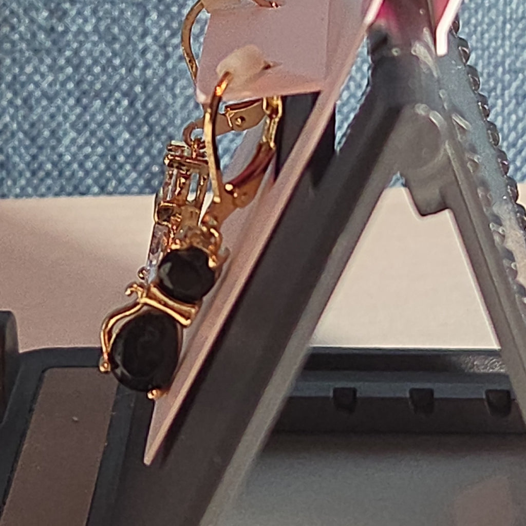 Betsey Johnson Mismatched Cat CZ Drop Earrings