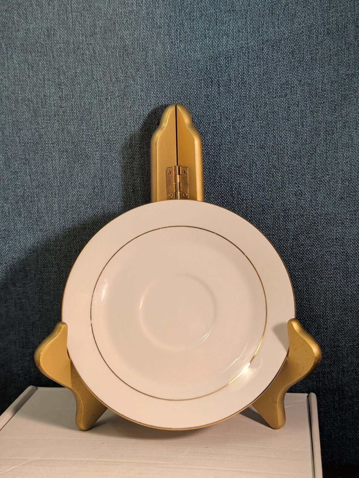 Home Essentials China Saucer Plate White with Gold Rim Individual Replacement