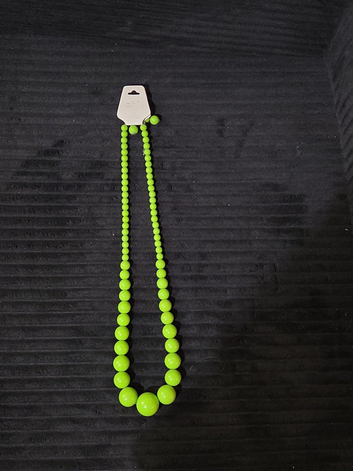 Chunky Bubblegum Bead Necklace Earring Set Green Retro New On Card