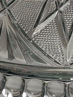 KIG Indonesia 10" Pressed Glass Bowl Starburst Floral MCM Centerpiece Serving