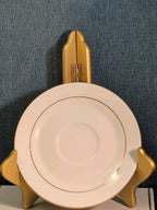 Home Essentials China Saucer Plate White with Gold Rim Individual Replacement