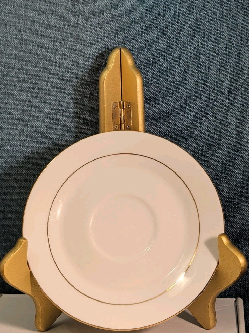 Home Essentials China Saucer Plate White with Gold Rim Individual Replacement