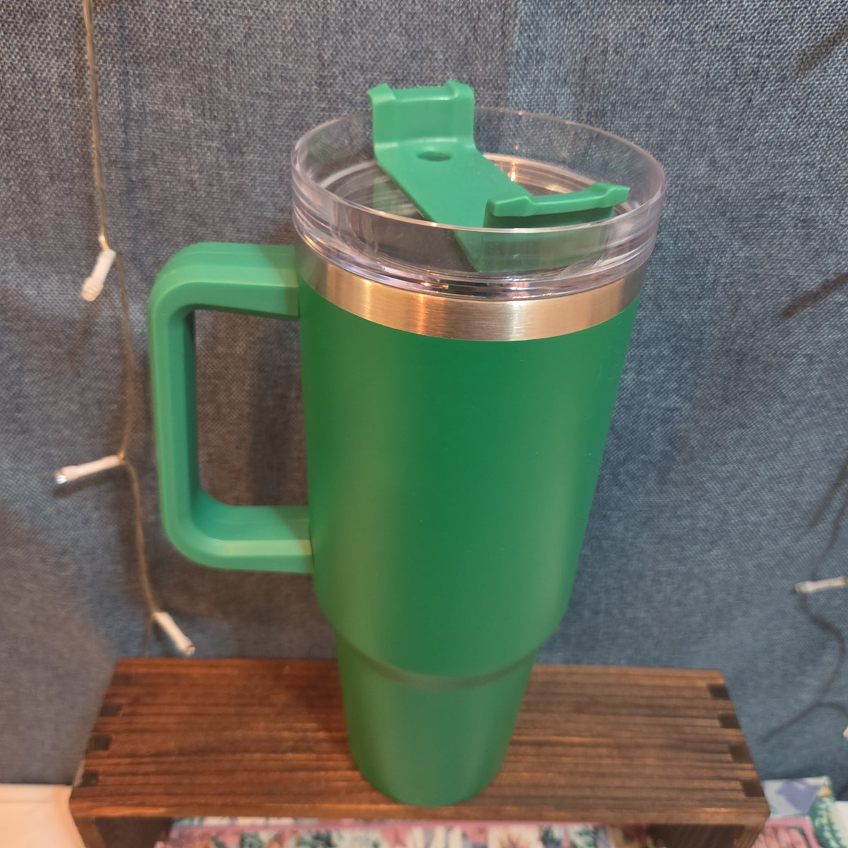 Holly Dolly Christmas 40oz Tumbler Green Stainless Travel Mug