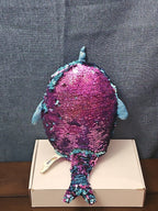 Shimmeez Arlo Narwhal Plush 11" | Reversible Sequin Blue to Purple | Sensory