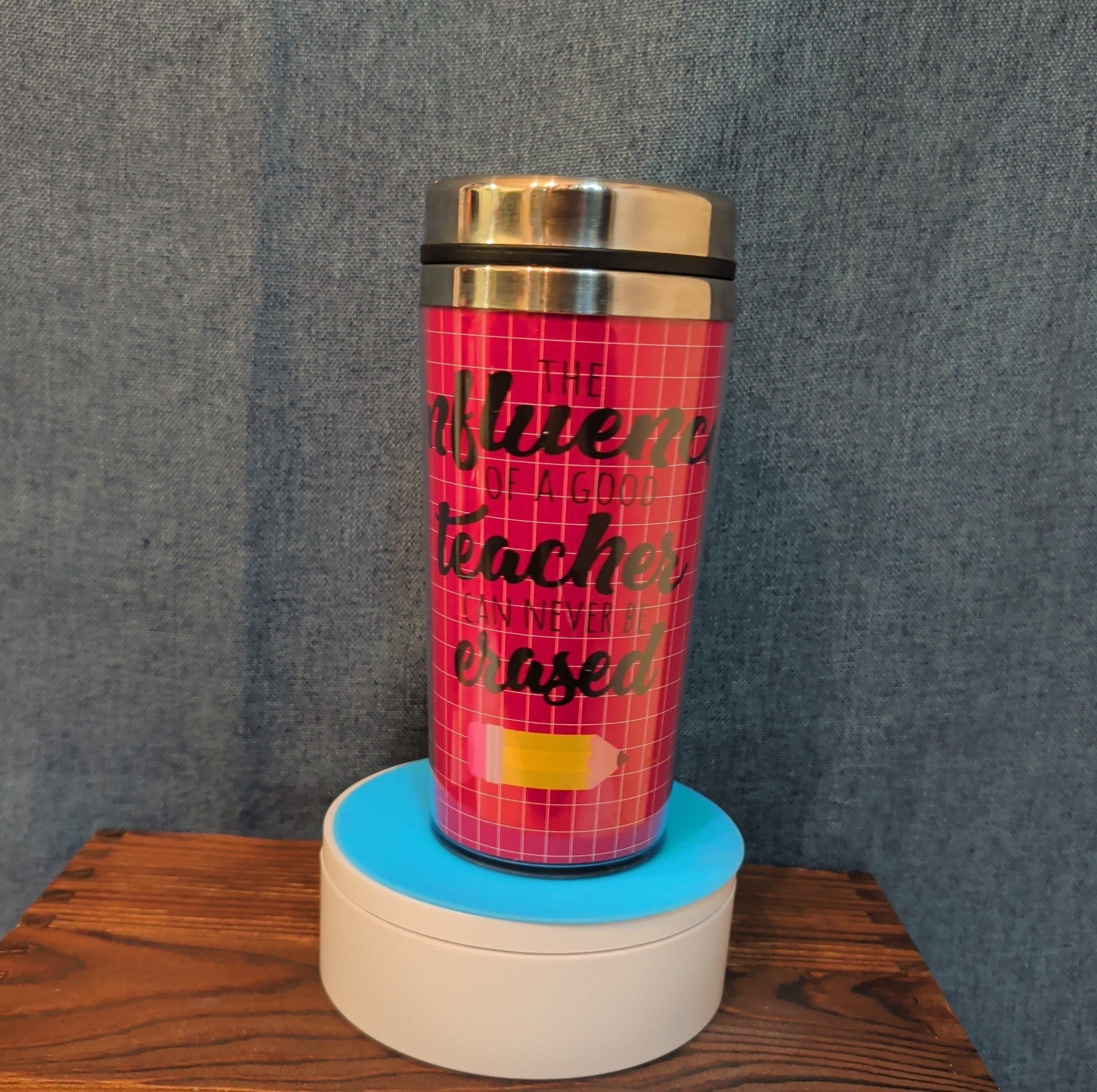 Teacher Appreciation Travel Tumbler 20oz Pink Hot Cold Cup with Lid