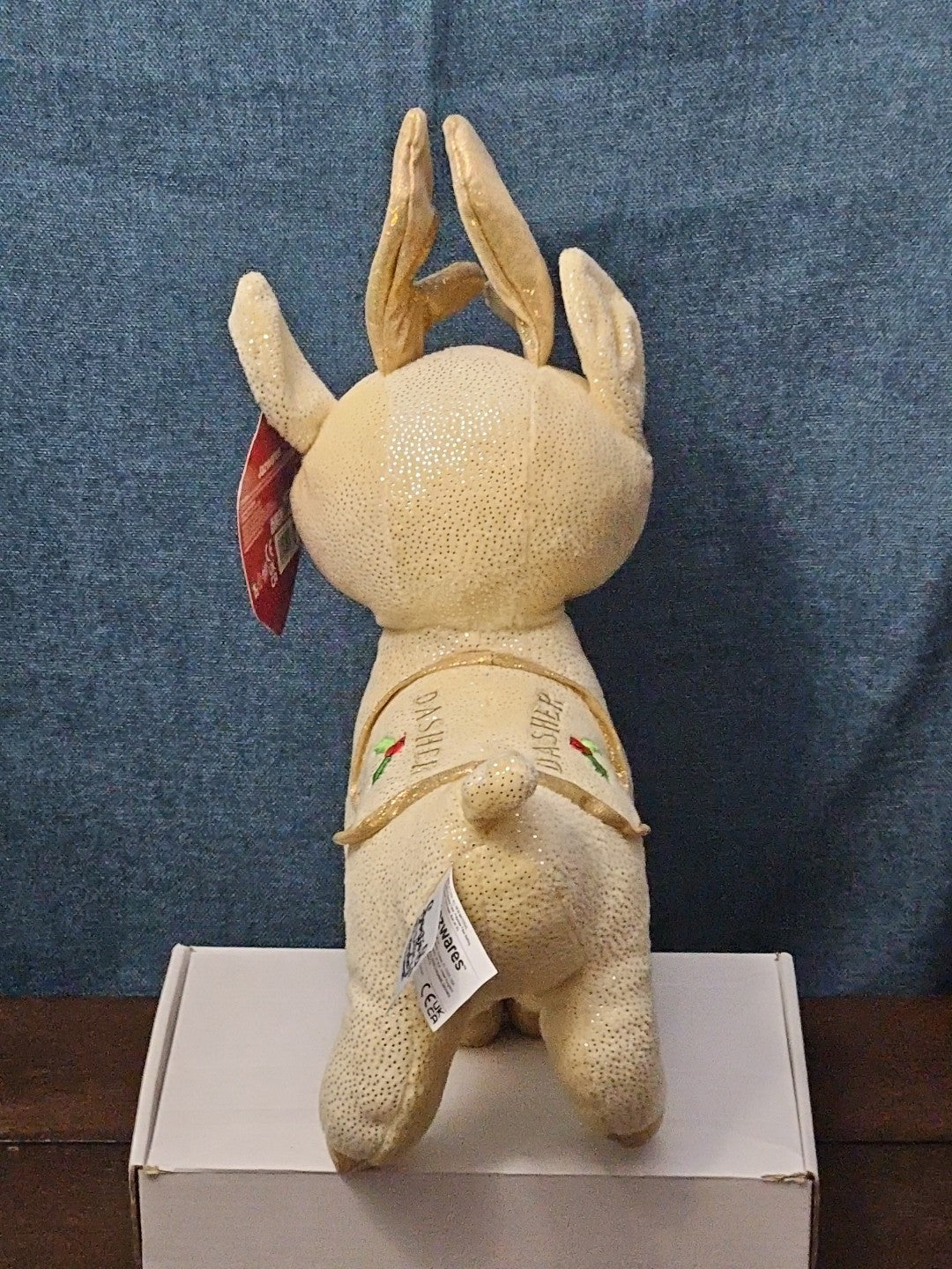 Sugar Loaf Santa’s Classic Reindeer | DASHER White Gold Sparkle Plush | Rare