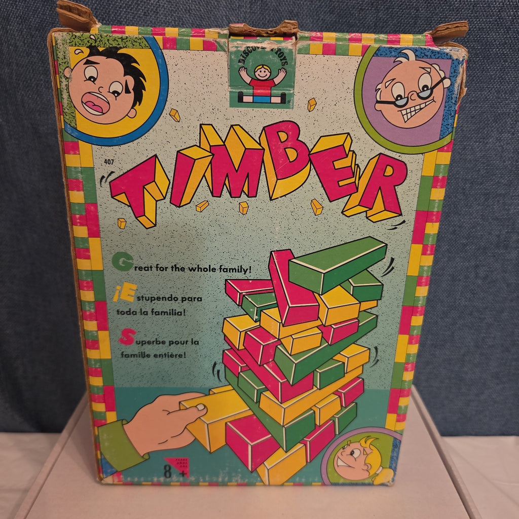 Vintage Discovery Toys Timber Wooden Block Stacking Game