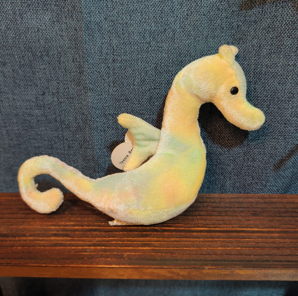Vintage TY Teenie Beanie Baby, "Neon The Seahorse" With Original Tag EUC 