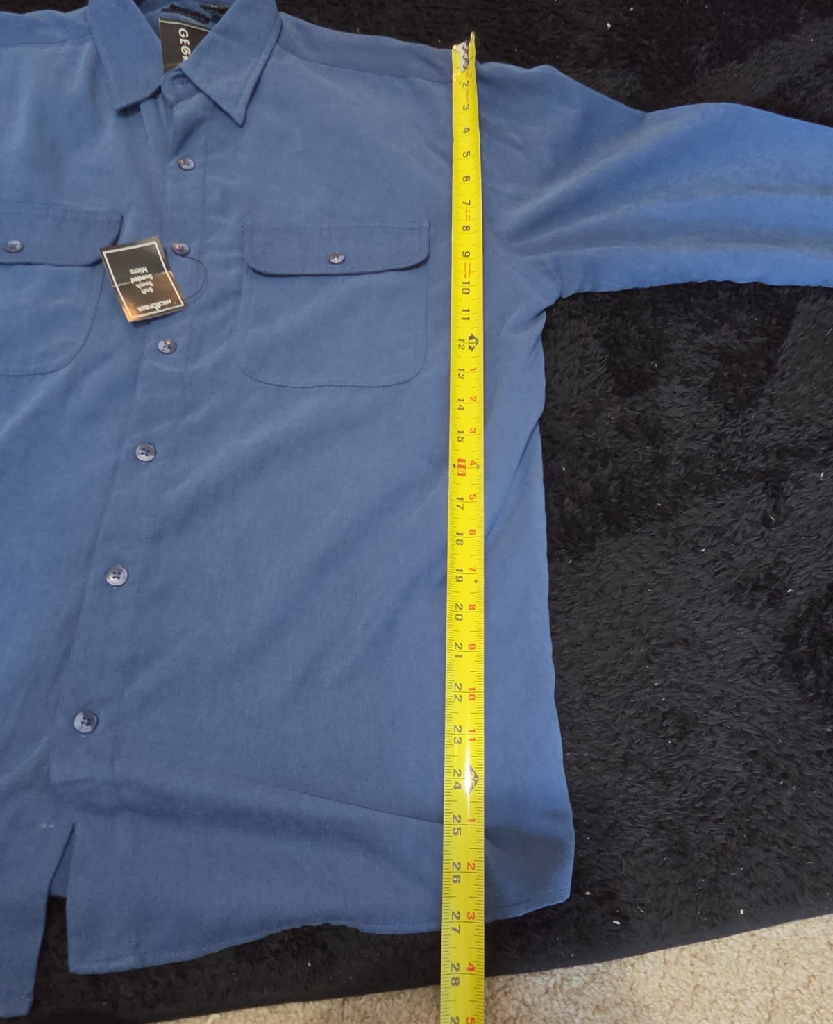 George Sueded Shirt Mens M Blue Long Sleeve Button Up NWT