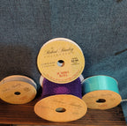 Robert Stanley Ribbon Lot 4 Purple Teal Silver Mesh Wired Craft Destash