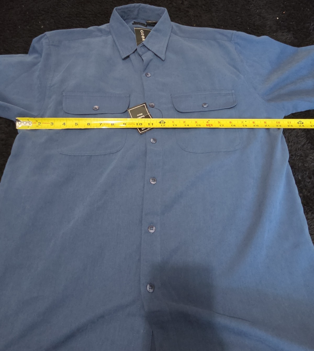 George Sueded Shirt Mens M Blue Long Sleeve Button Up NWT