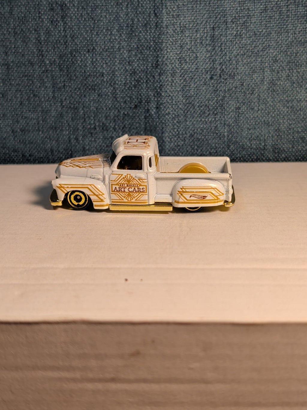 Hot Wheels La Troca | 2021 HW Art Cars White & Gold Lowrider Truck | Loose