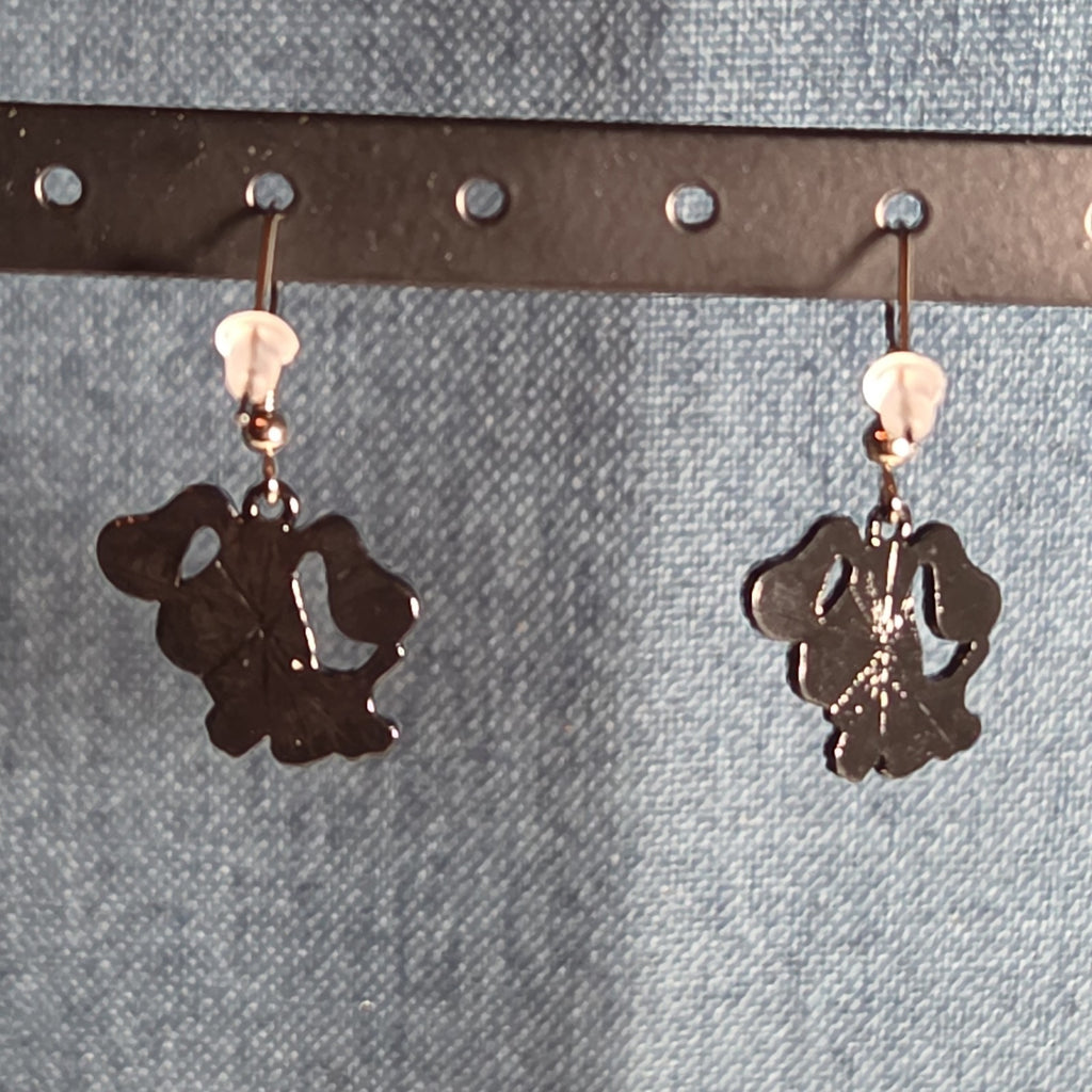 Blue Paw Print Dangle Earrings Cute Pet Lover Enamel Hook Drop Jewelry