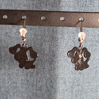 Blue Paw Print Dangle Earrings Cute Pet Lover Enamel Hook Drop Jewelry