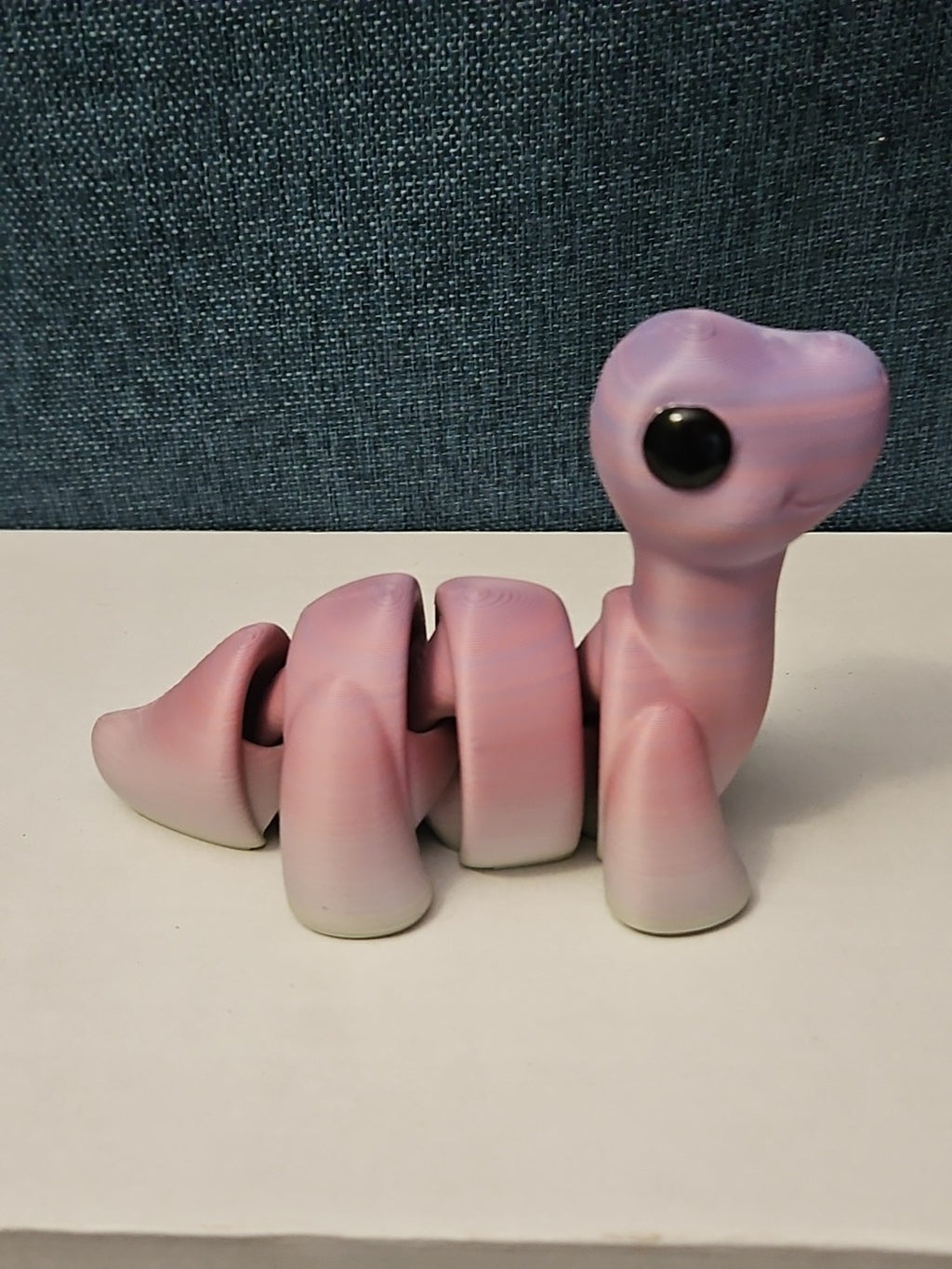 Mini Articulated Brontosaurus Fidget Toy | 3D Printed Dinosaur | Pink Purple