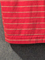 Greg Norman Collection Men's L 100% Cotton Red White Stripe Golf Polo Shark Logo