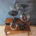 Greenbrier Set 4 Smokey Grey Gray Wine Glasses 12oz