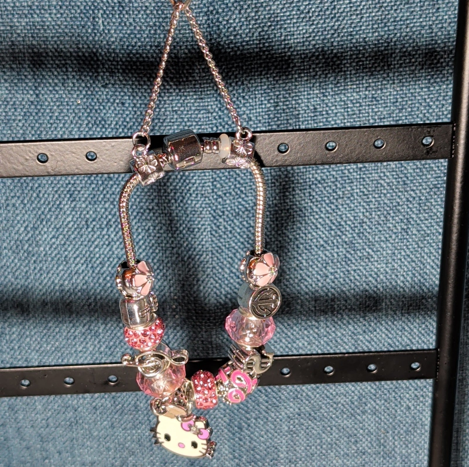 Hello Kitty Charm Bracelet Pink Rhinestone Y2K Kawaii