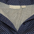 New York & Company Blouse Blue Polka Dot Button Down Office Wear Used Size L