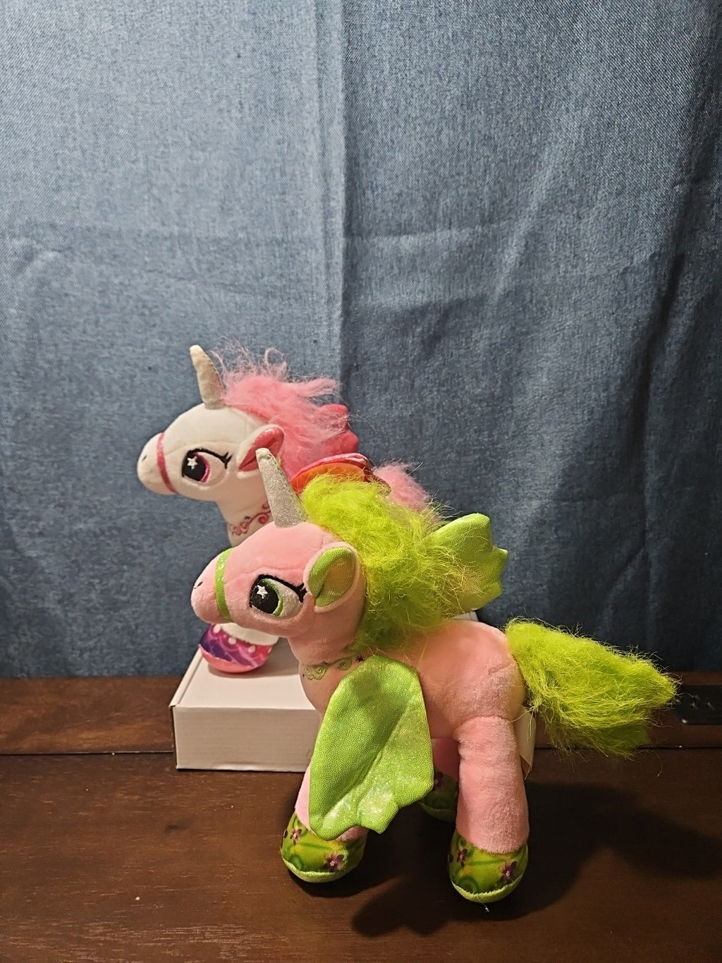2 Star Eye Unicorn Plush Set | Pink & White Pegasus Stuffed Animals | Shimmer