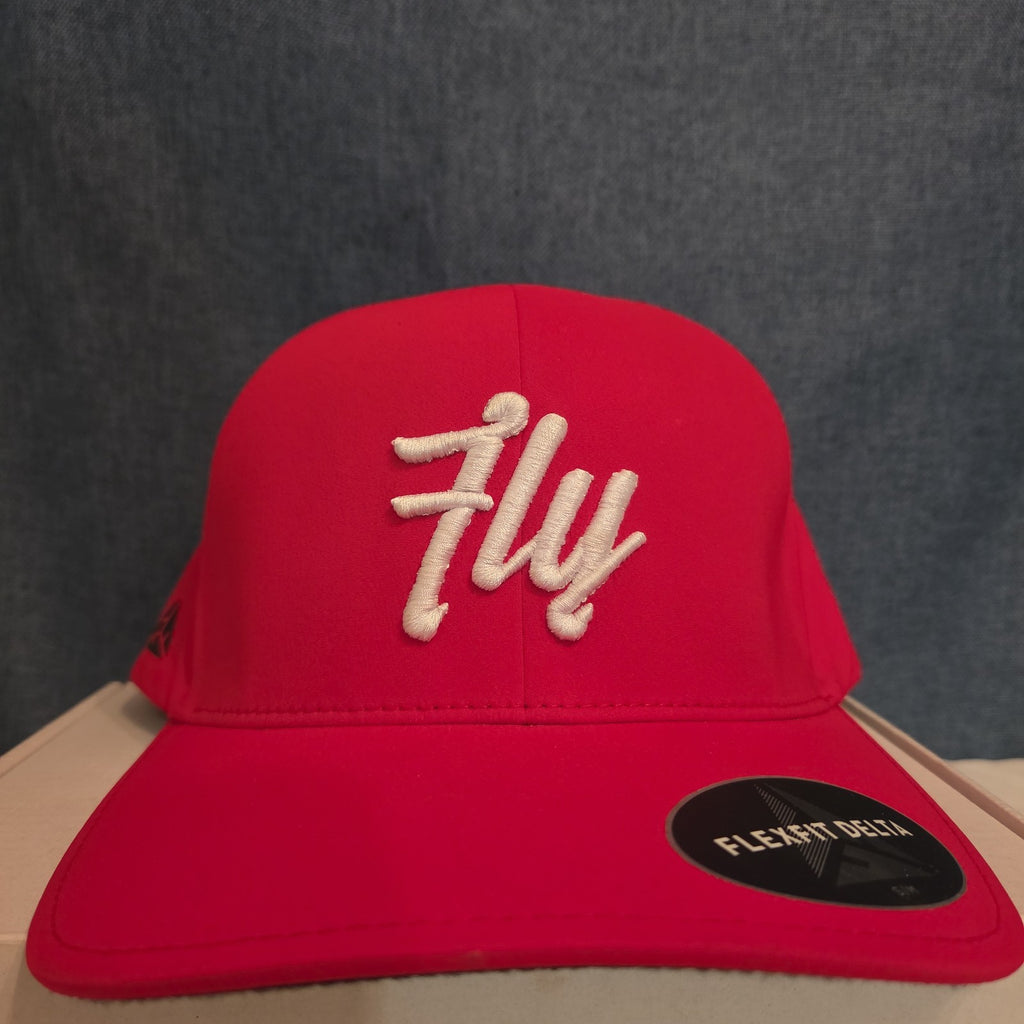 Flexfit Delta Hat SM Red Fly Embroidered Baseball Cap Fitted Performance 180