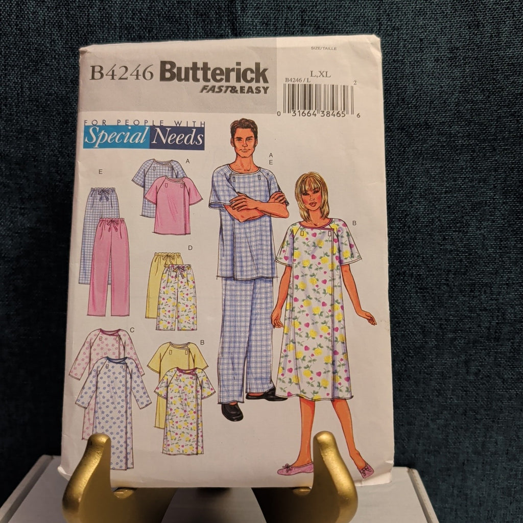 Butterick B4246 Sewing Pattern Adaptive Special Needs Gown Pants Unisex