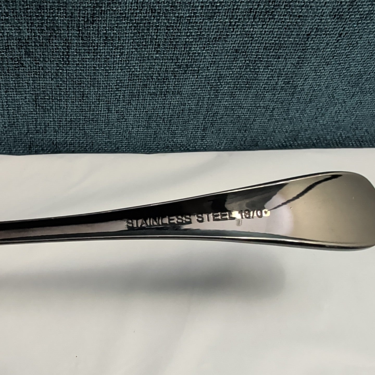 Set of 8 Black Stainless Steel Spoons 18/0 Modern Onyx Flatware Table Spoons Set