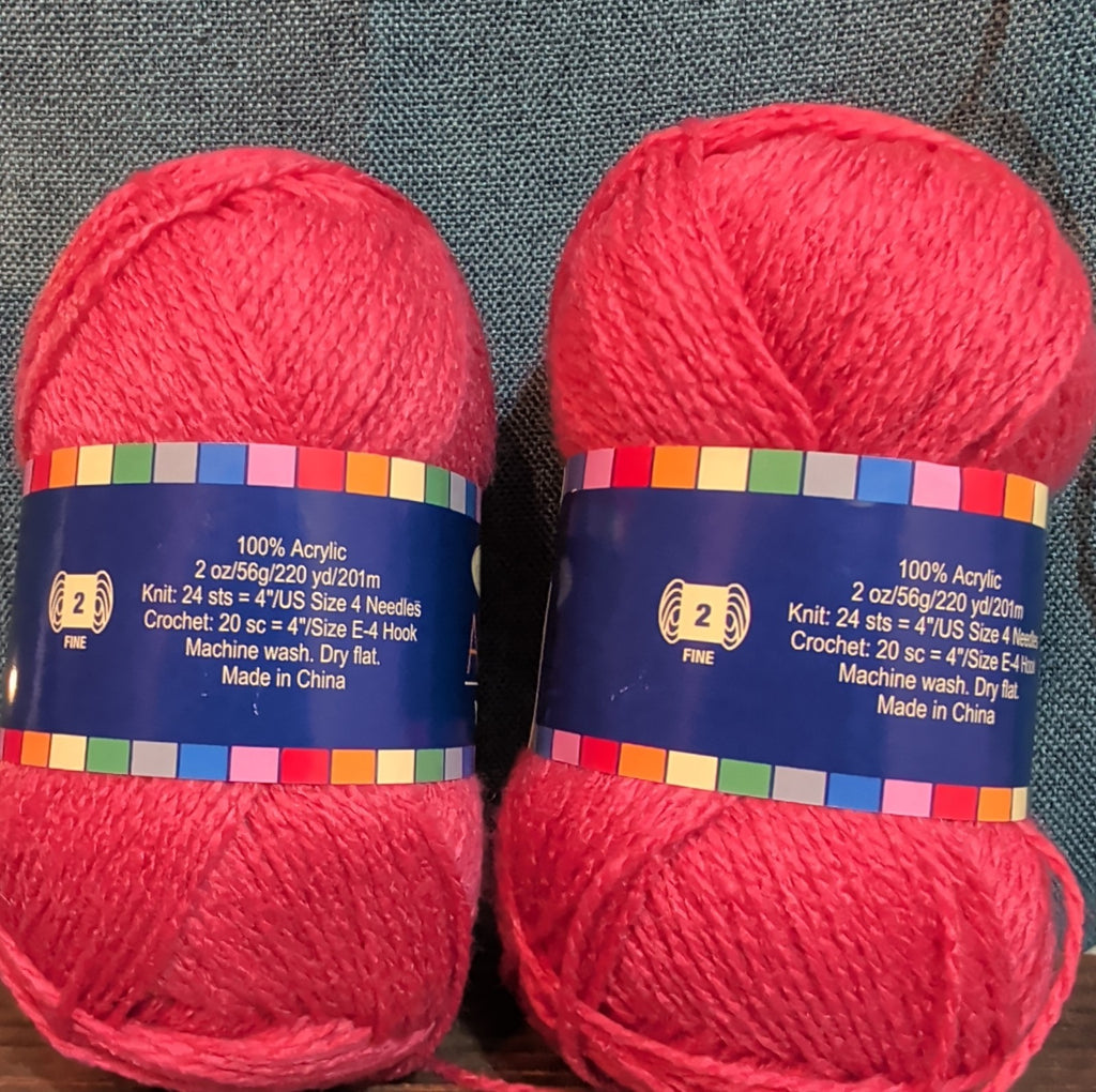 Herrschners Afghan Yarn Lot 2 Skeins 2 Ply  Grapefruit Acrylic 220 Yards Each