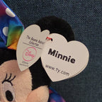 Ty Disney Beanie Baby Minnie Mouse Sparkle Rainbow Dress Metallic Pink Shoes
