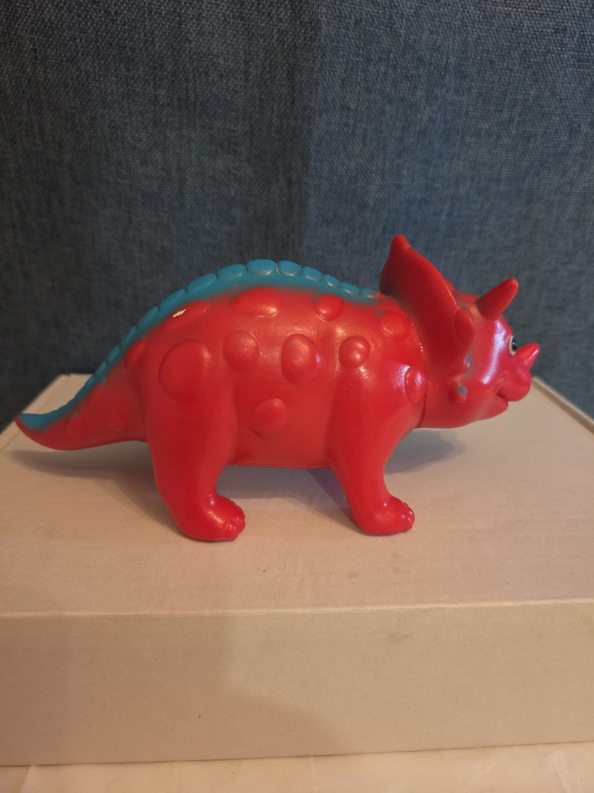 Kid Connection Triceratops Dinosaur Toy Red Blue 7" Long Plastic Figure Toddler
