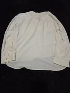 Nine West Blouse White Pocket Split Neck Career Top Gently Used Size PXL