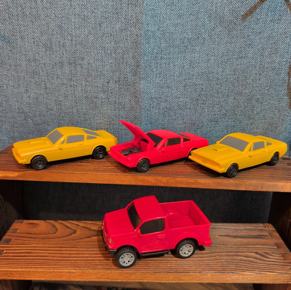 Toy Car Truck Lot 7Pc Plastic Blue Red Yellow