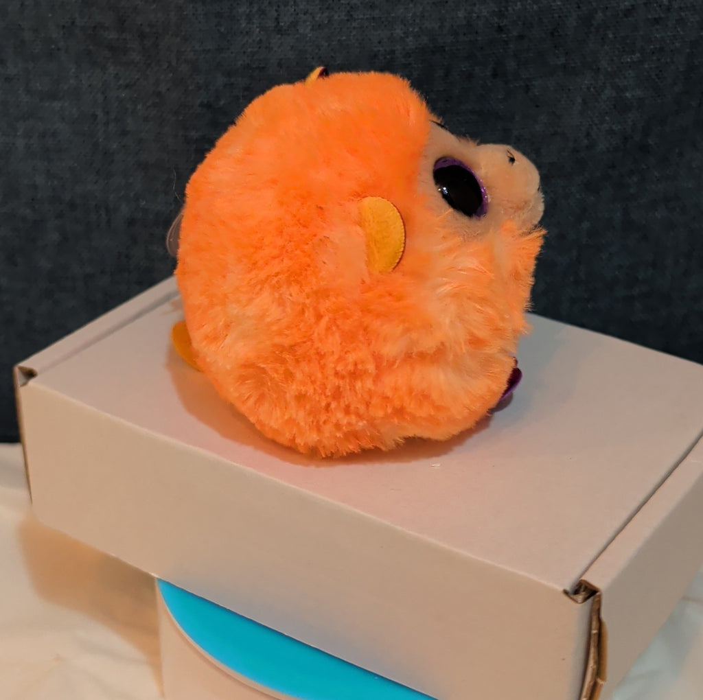 Ty Puffies Coconut The Monkey Plush Toy Orange 3" Glitter Eyes 2021 MWMT