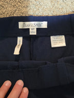 TravelSmith Pants Womens MP Navy Blue Wide Leg Stretch Travel Pull On Style 3212