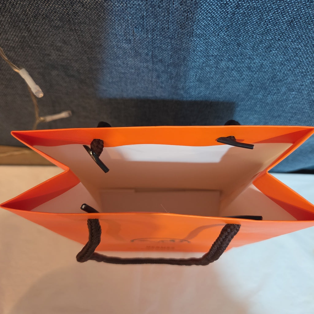 Hermes Small Orange Shopping Bag Authentic Paper Gift Tote Luxury Decor
