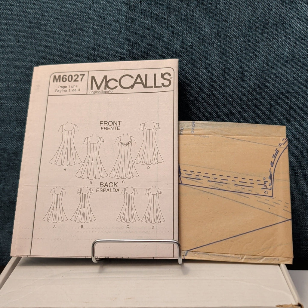 McCall's M6027 Sewing Pattern | Flared Princess Seam Dress Sizes 6-12 UNCUT OOP
