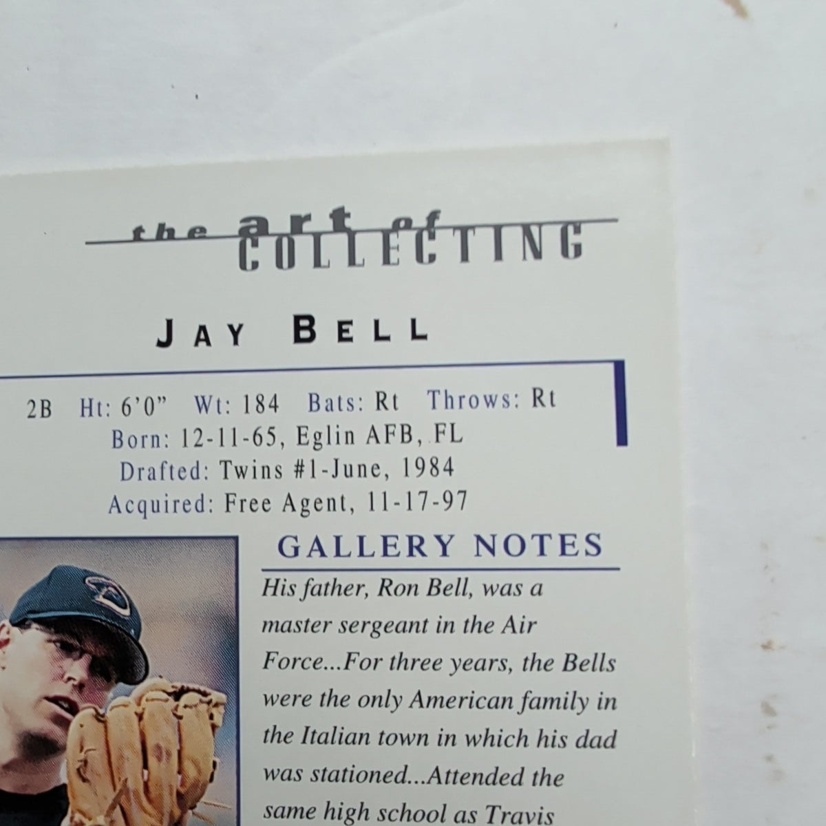 2000 Topps Gallery Jay Bell #3 Arizona Diamondbacks MLB Canvas Base Card