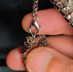Beautiful Vintage Rhinestone Bracelet 7” w/Safety Chain   403J