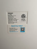Okaysou AirMax 10L Pro Air Purifier HEPA 5-Stage 1000sq ft Room White Working