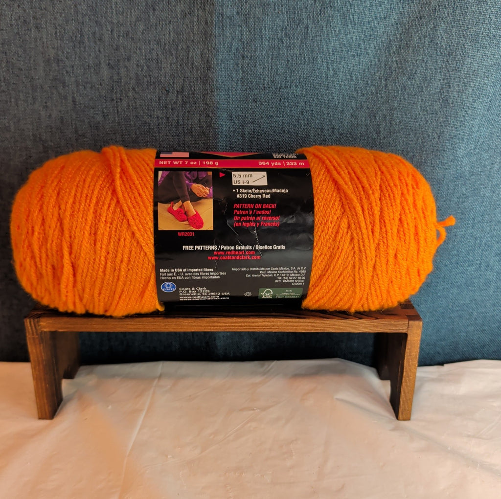 Red Heart Super Saver Pumpkin Orange Acrylic Yarn Cozy Fall NWT E300