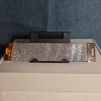 Rhinestone Wide Cuff Bracelet AB Crystal Gold Tone Y2K Glam Style NWOT