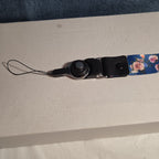 Blue Floral Phone Lanyard Quick Release Detachable Strap Loop