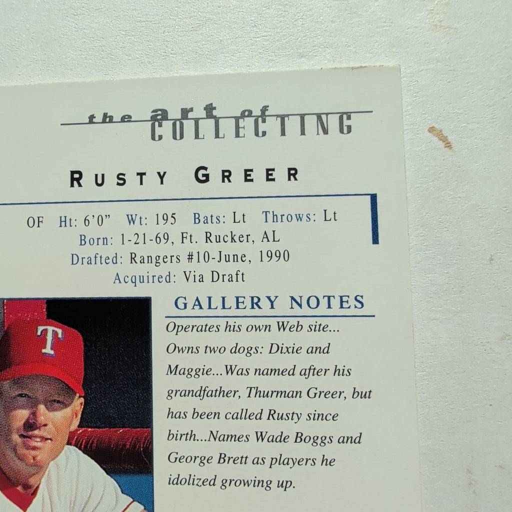 2000 Topps Gallery Rusty Greer #4 Texas Rangers Canvas Texture Baseball Card