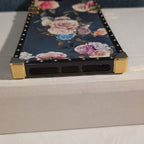 Luxury Trunk Rose Phone Case Gold Rivet Retro Cover