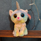 Ty Beanie Boos Heather Uni-Kitty 6" Plush Pastel Rainbow