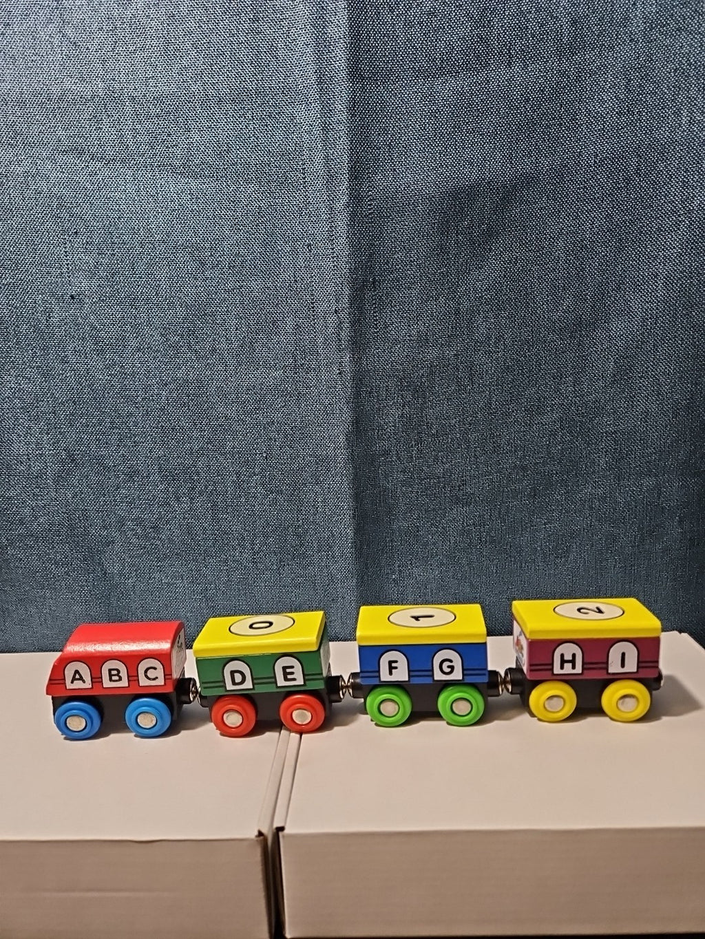 Wooden Magnetic Train Set 13 pc | Alphabet Letters A-Z & Numbers 0-10