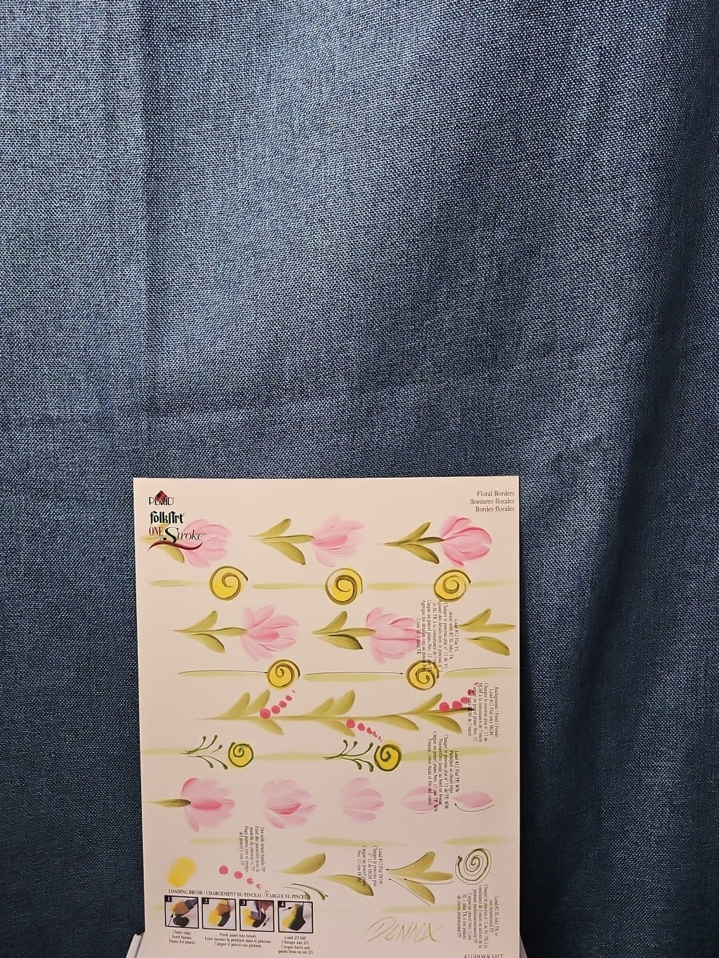Set of 3 FolkArt One Stroke Painting Worksheet Packs | Flowers #4219 | Reusable