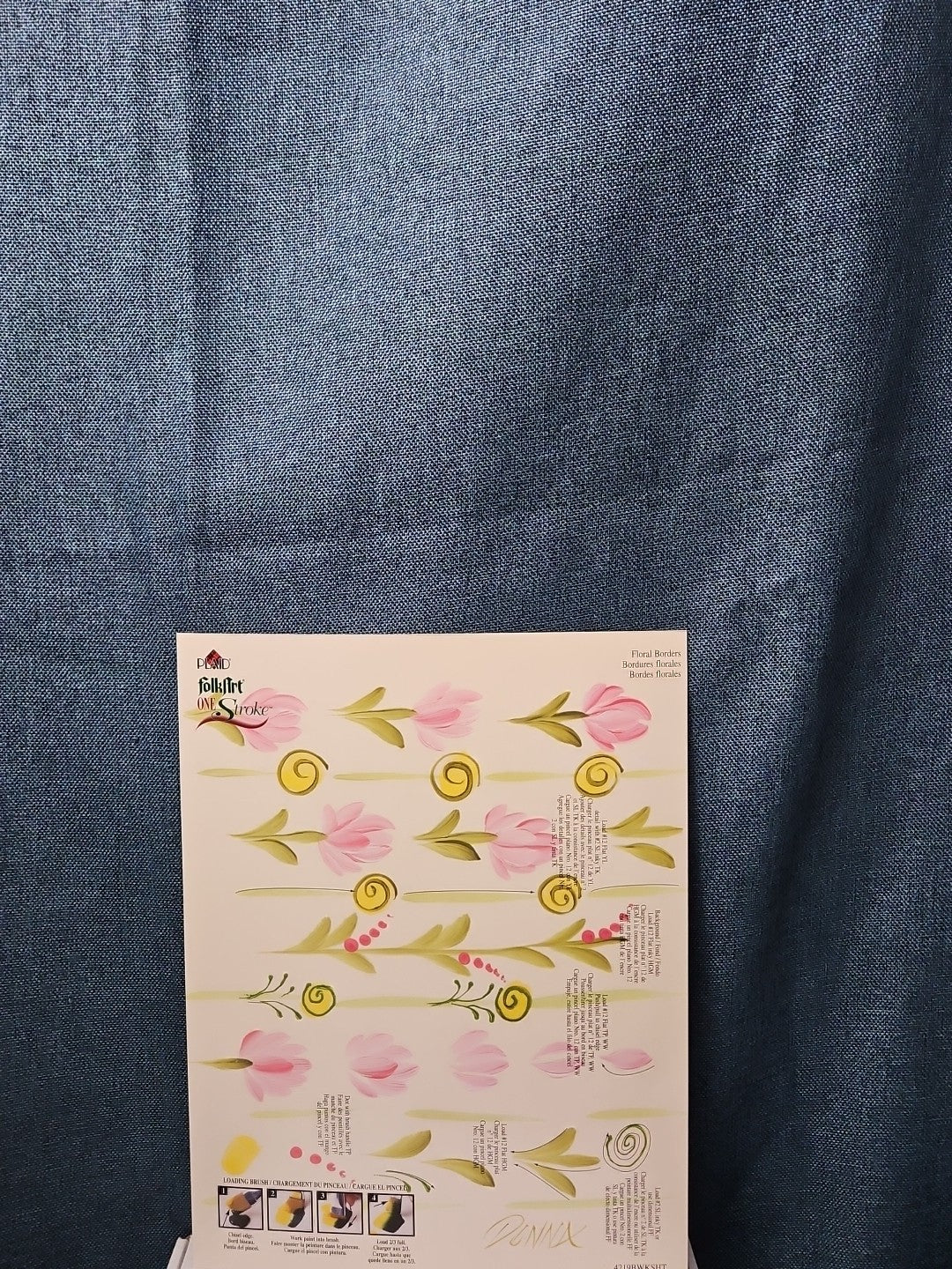 Set of 3 FolkArt One Stroke Painting Worksheet Packs | Flowers #4219 | Reusable